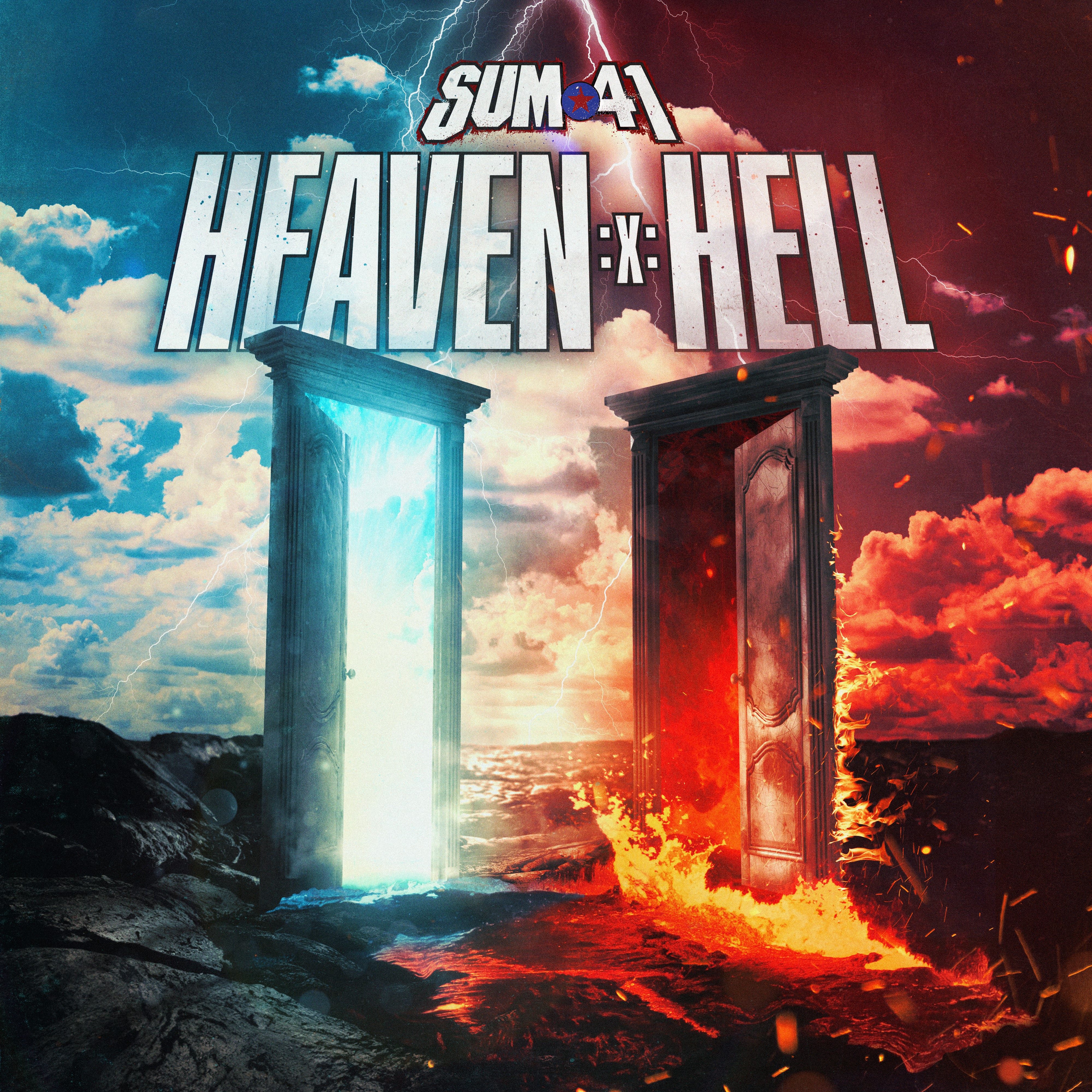 SUM 41 / HEAVEN :X: HELL - SUNRISE EXCL - BLUE & RED SPLATTE